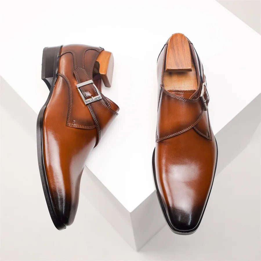 Herren Monk-Strap Schnalle Eleganter Businessschuh - Brown