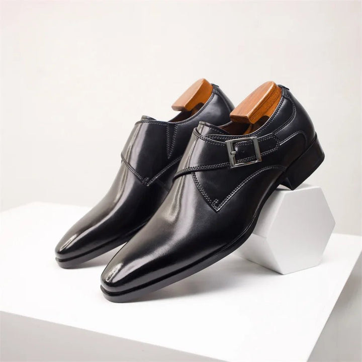 Herren Monk-Strap Schnalle Eleganter Businessschuh - Black