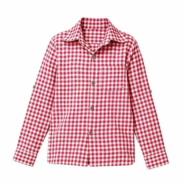 Herren Oktoberfest Lederhosen Kostüm Set mit Karohemd - Hemd 03