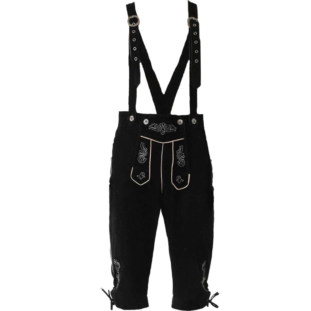 Herren Oktoberfest Lederhosen Kostüm Set mit Karohemd - Hose 04