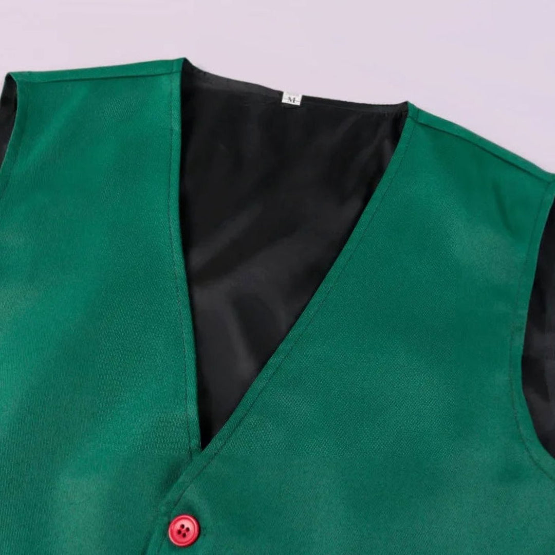 Herren Oktoberfest Trachtenkostüm Grün Orange 5-teiliges Set mit Hut