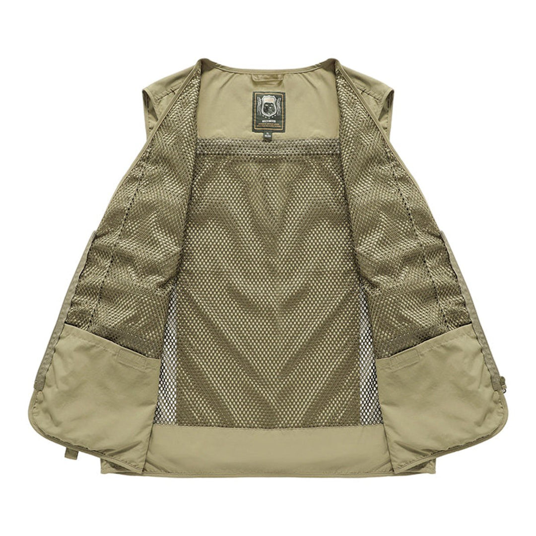 Herren Outdoor-Gilet atmungsaktiv Nylon Multitaschen-Weste