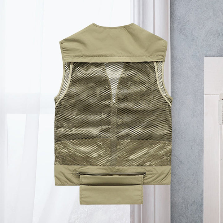 Herren Outdoor-Gilet atmungsaktiv Nylon Multitaschen-Weste