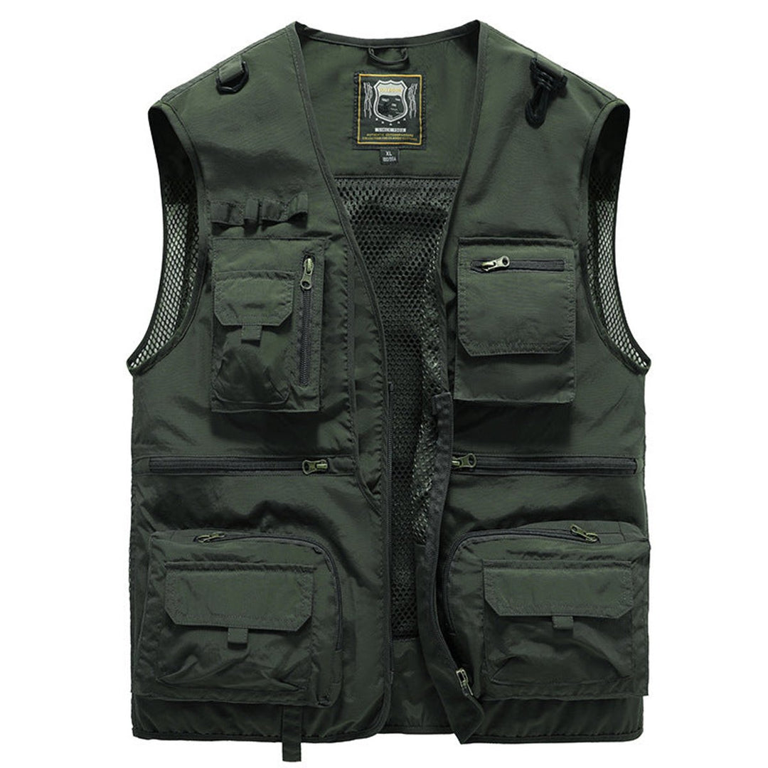 Herren Outdoor-Gilet atmungsaktiv Nylon Multitaschen-Weste