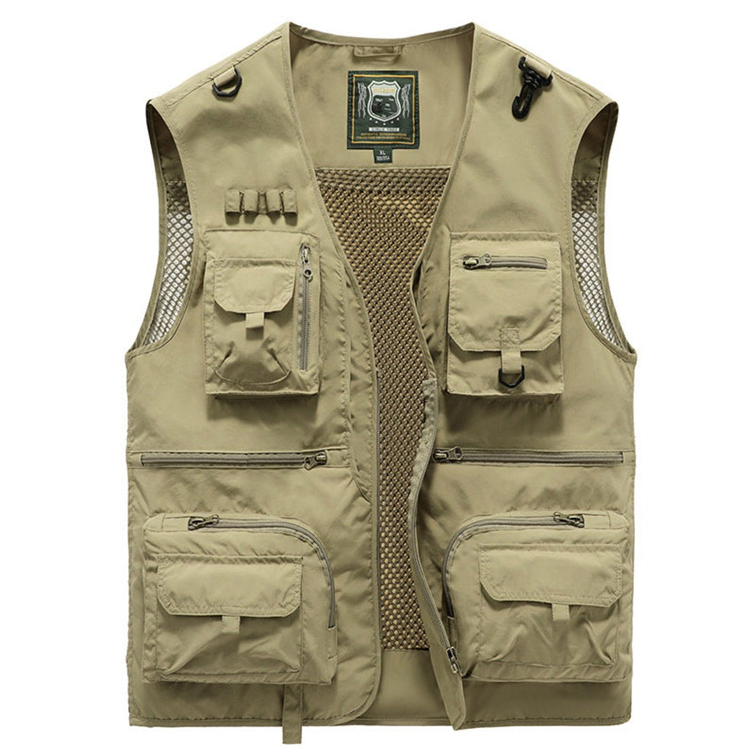 Herren Outdoor-Gilet atmungsaktiv Nylon Multitaschen-Weste