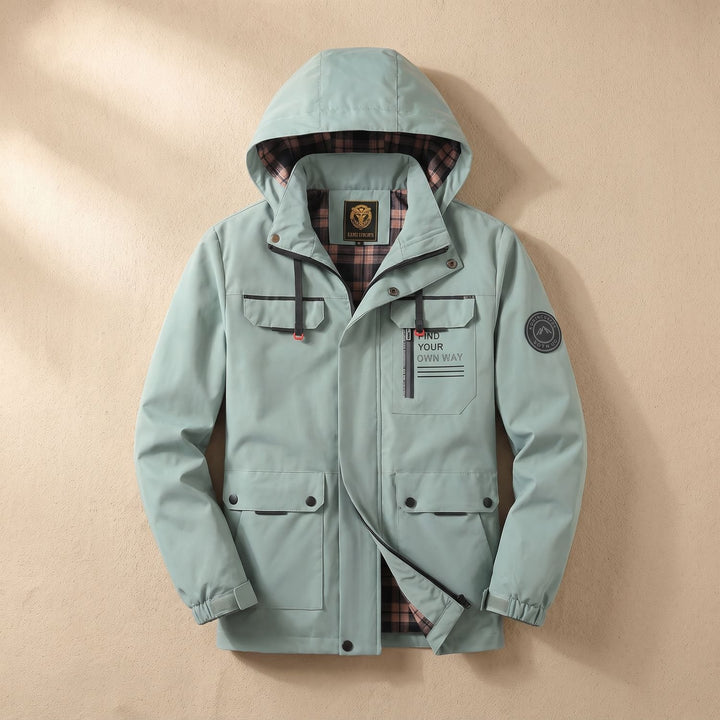 Herren Outdoor Winterjacke Kapuze Winddicht Mehrere Taschen