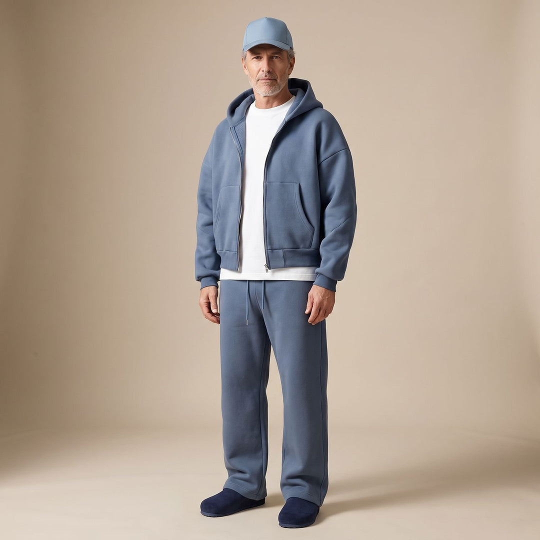 Herren Oversize Trainingsanzug Zweiteiliges Hoodie-Set