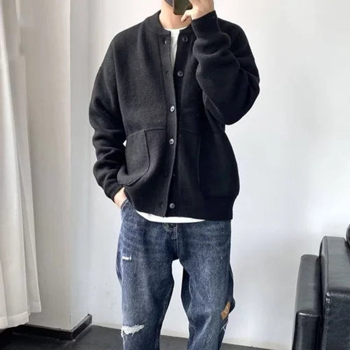Herren Oversized Strick-Cardigan mit Knopfleiste