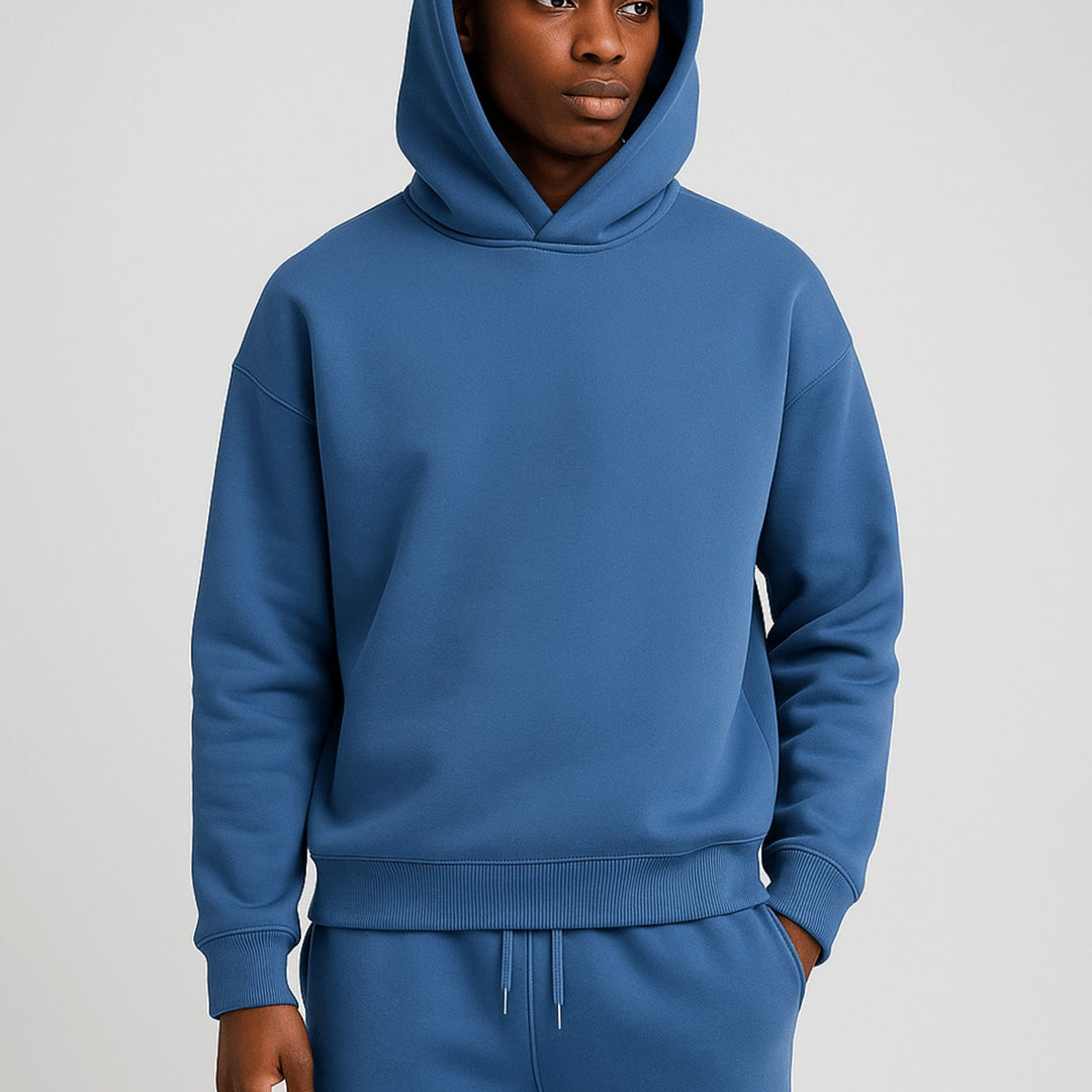 Herren Oversized Trainingspak Hoodie Jogger Set - Blau