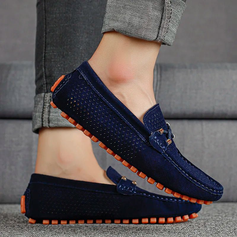 Herren Perforierte Wildleder Slip-On Loafer