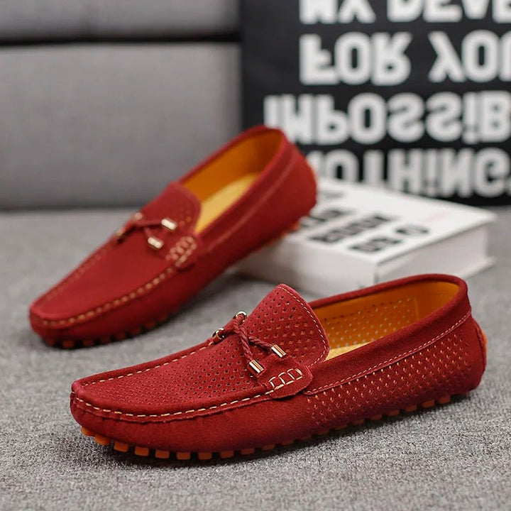 Herren Perforierte Wildleder Slip-On Loafer