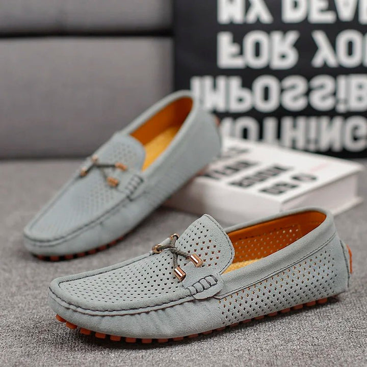 Herren Perforierte Wildleder Slip-On Loafer
