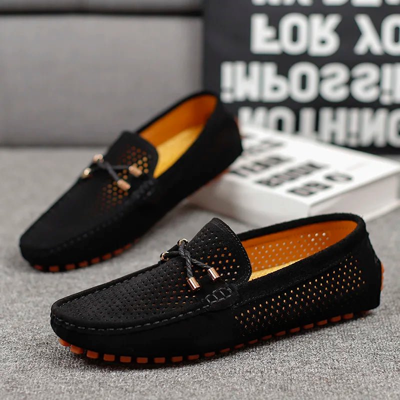 Herren Perforierte Wildleder Slip-On Loafer