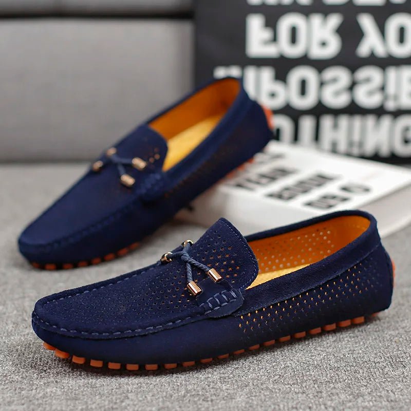 Herren Perforierte Wildleder Slip-On Loafer