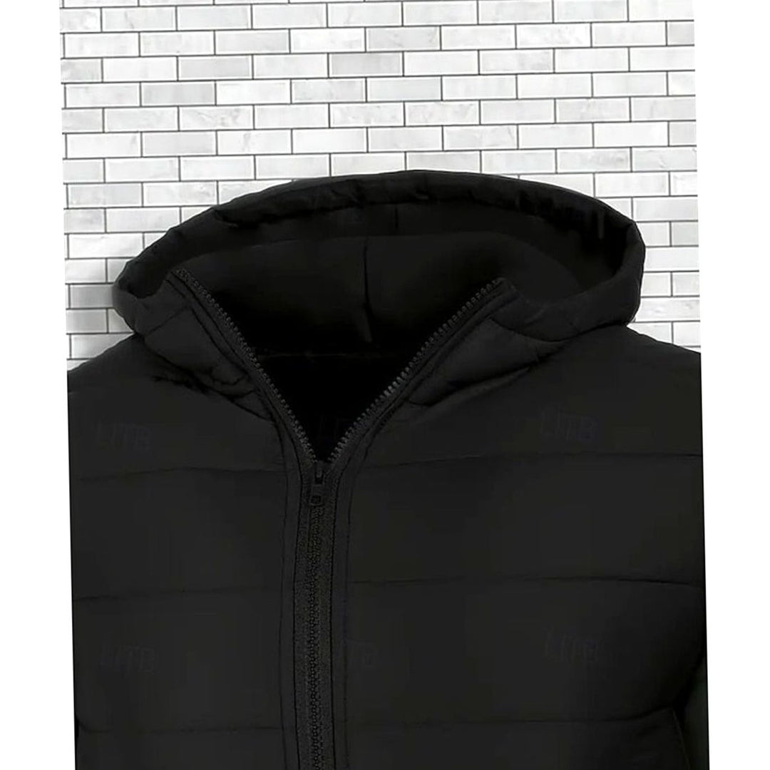 Herren Pufferjacke mit Kapuze Gesteppte Winterjacke