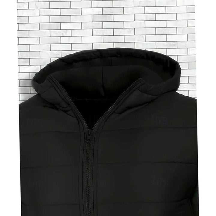 Herren Pufferjacke mit Kapuze Gesteppte Winterjacke
