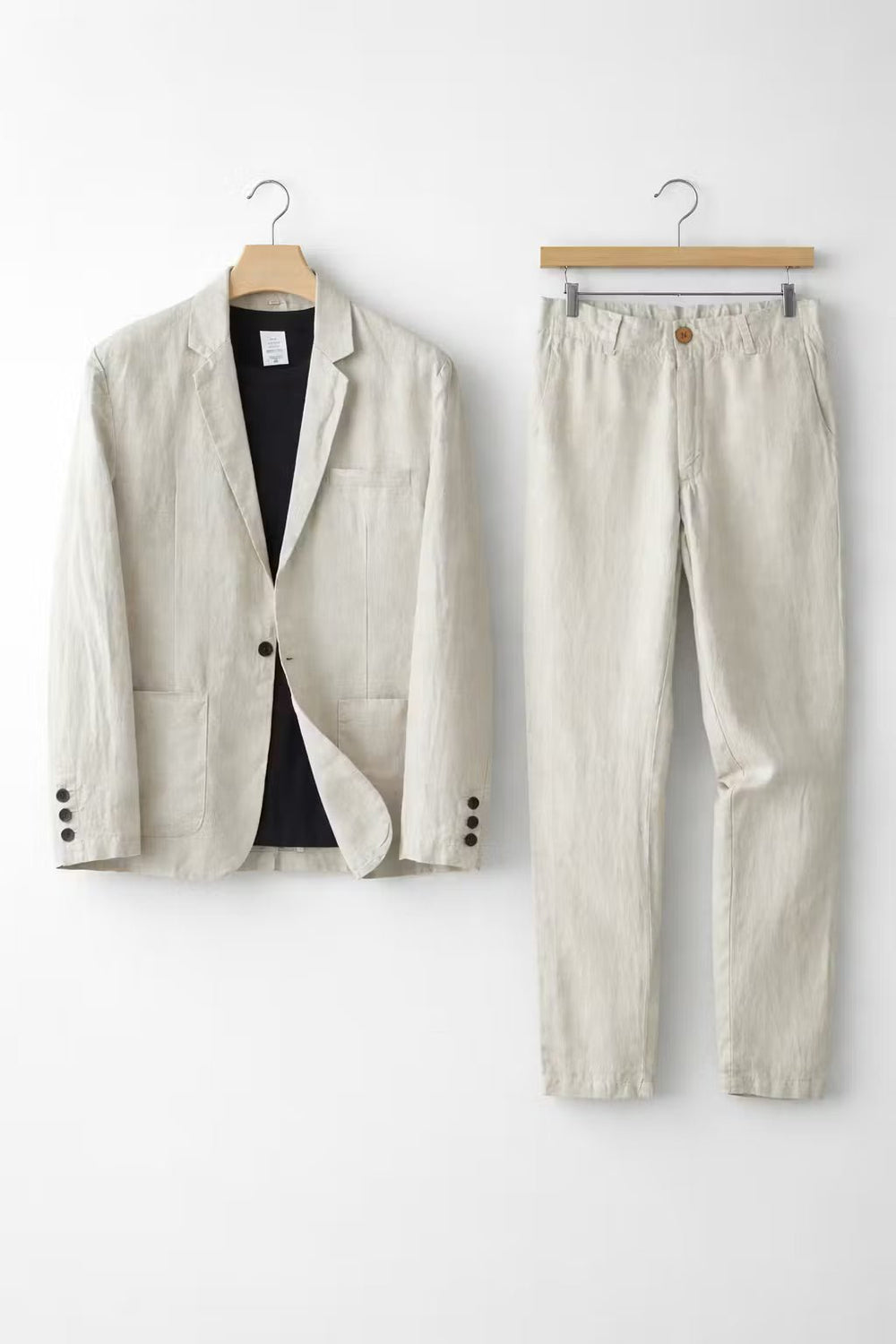 Herren Relaxed-Fit Linen Anzug-Set