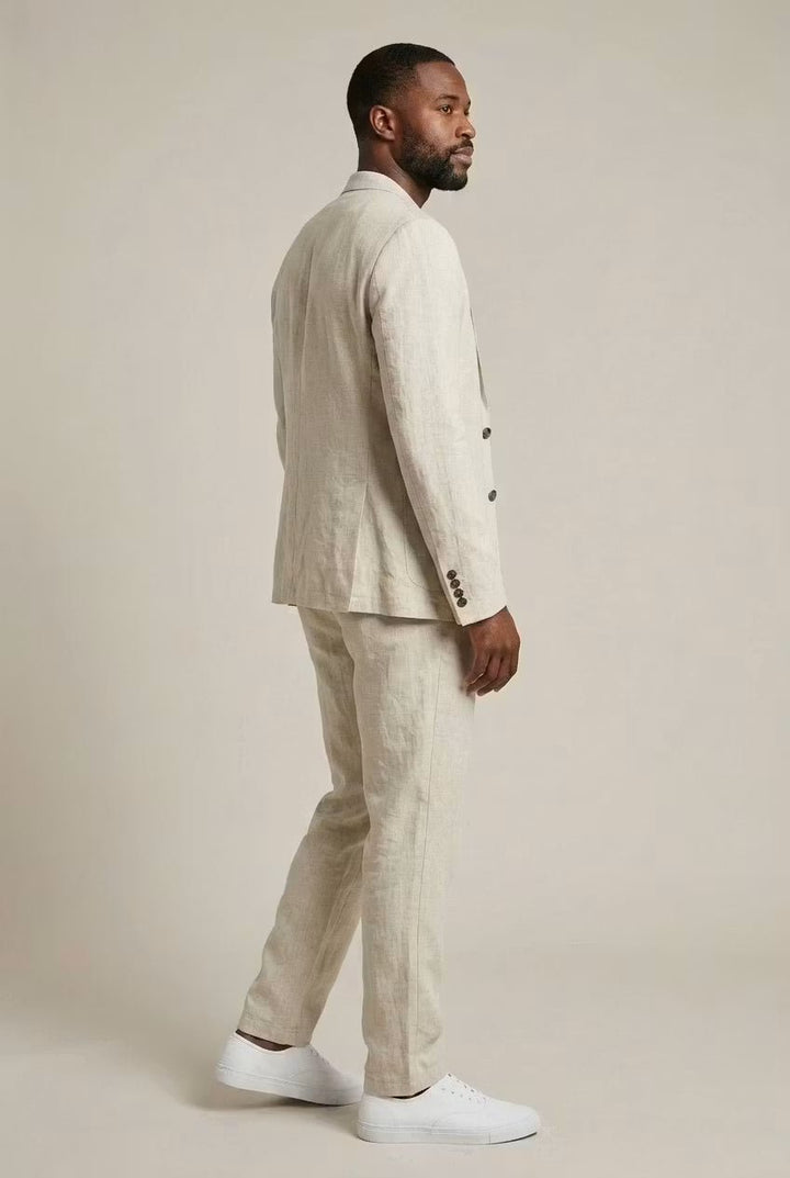 Herren Relaxed-Fit Linen Anzug-Set