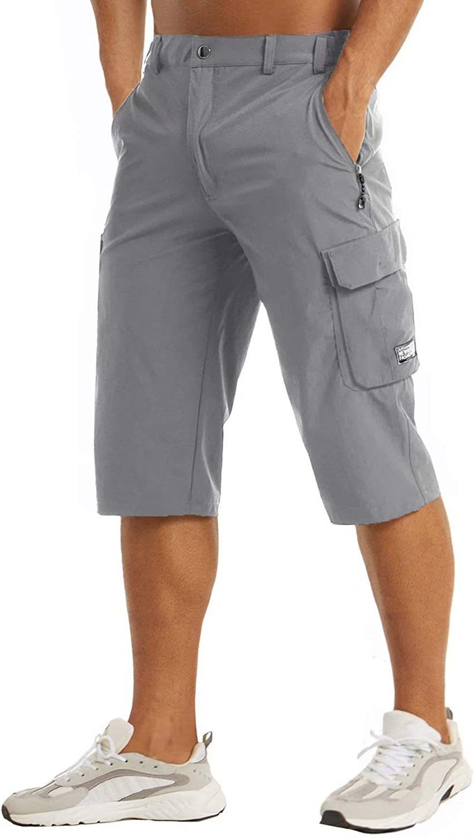 Herren Schnelltrocknende Taktische Cargo-Shorts mit Seitentaschen - Grau