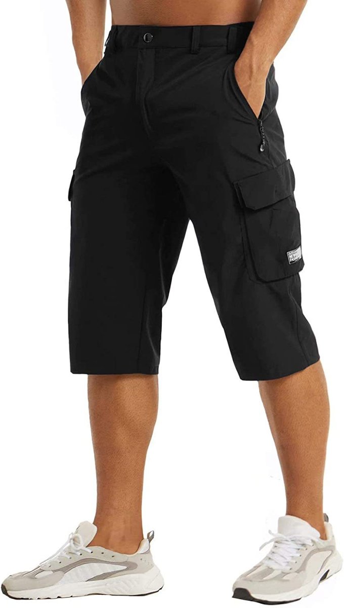 Herren Schnelltrocknende Taktische Cargo-Shorts mit Seitentaschen - Schwarz