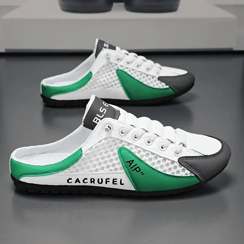 Herren Schnürlose Slip-on Sneaker-Halbschuhe mit Netzoberflächenstruktur