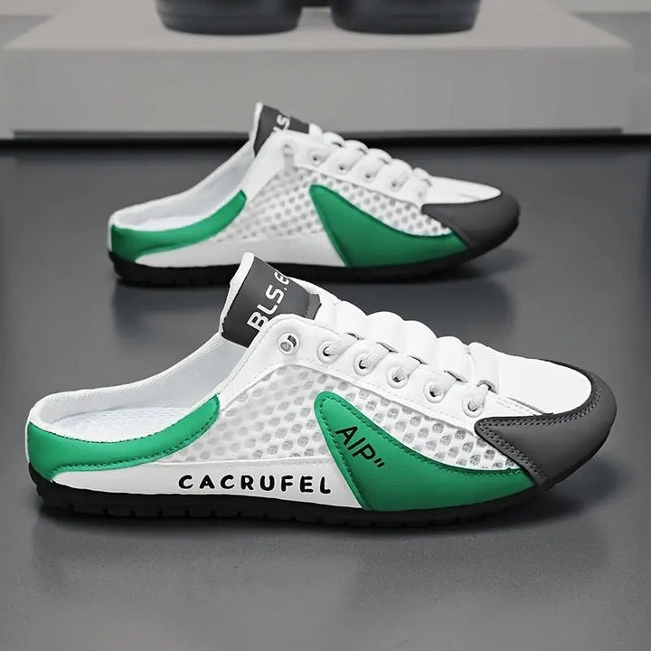 Herren Schnürlose Slip-on Sneaker-Halbschuhe mit Netzoberflächenstruktur
