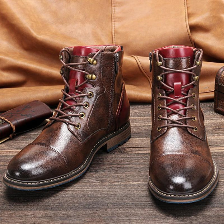 Herren Schnürstiefel aus Leder klassische Oxford Mens Boots
