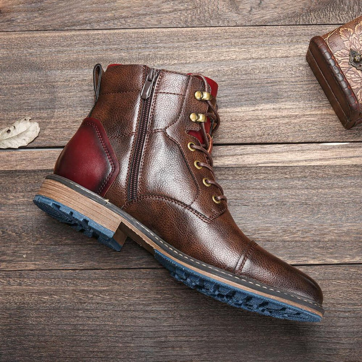 Herren Schnürstiefel aus Leder klassische Oxford Mens Boots