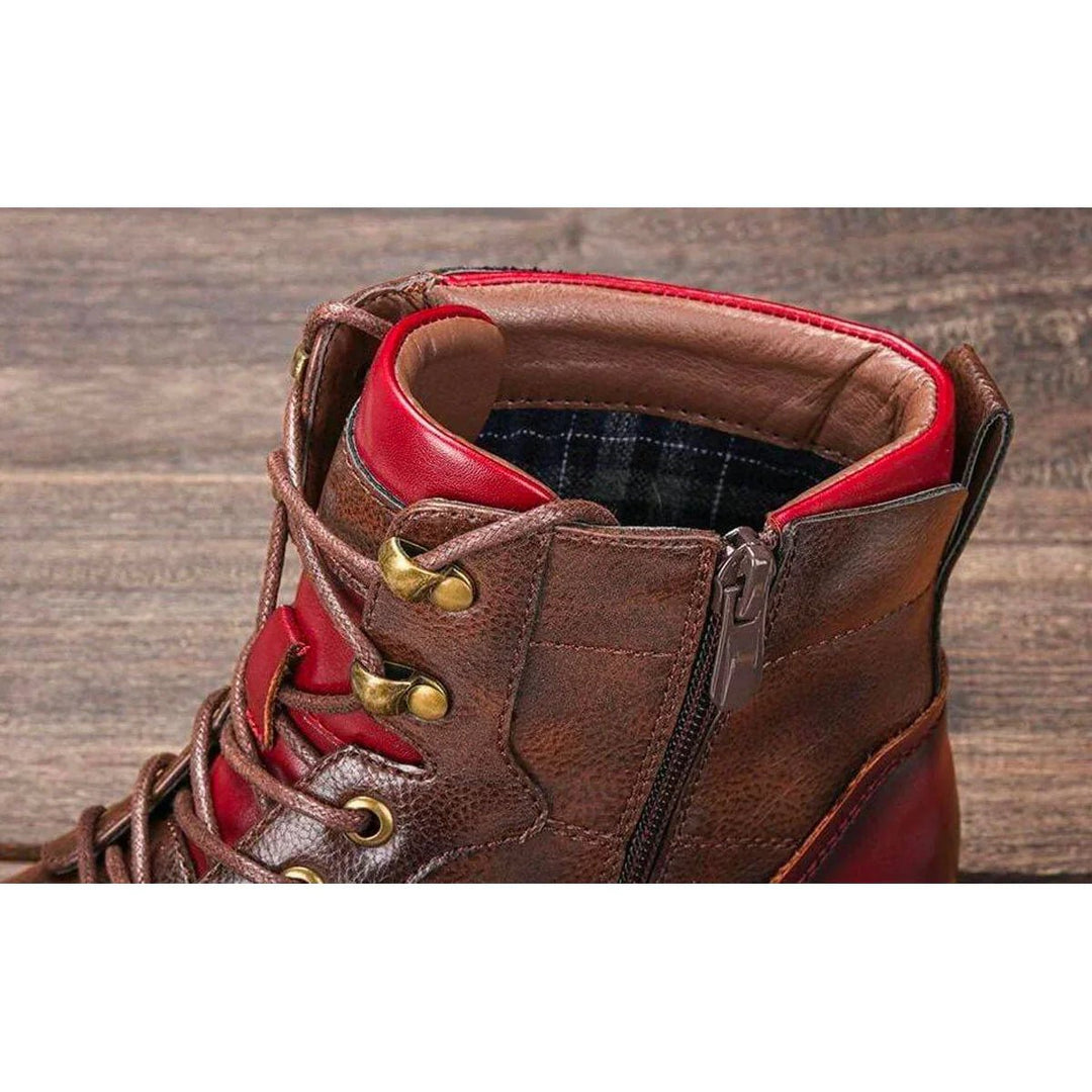 Herren Schnürstiefel aus Leder klassische Oxford Mens Boots