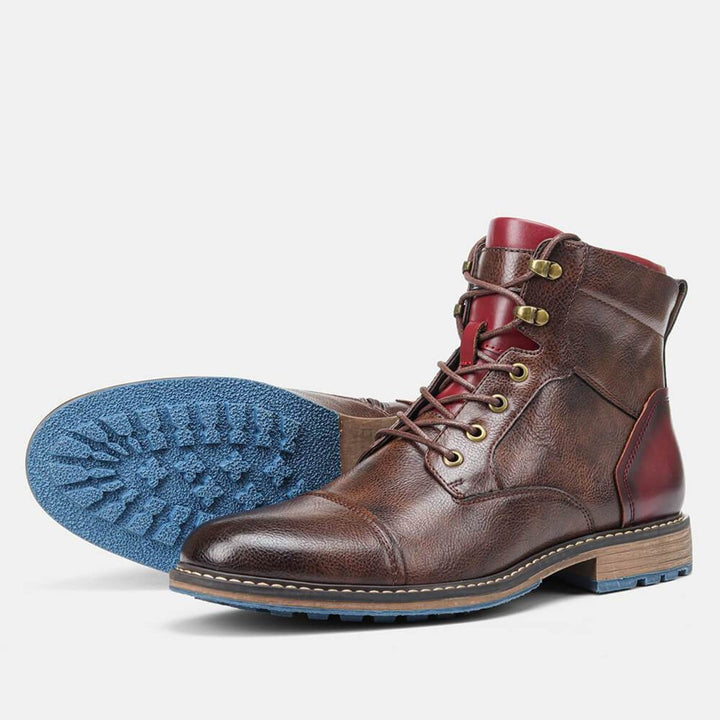 Herren Schnürstiefel aus Leder klassische Oxford Mens Boots