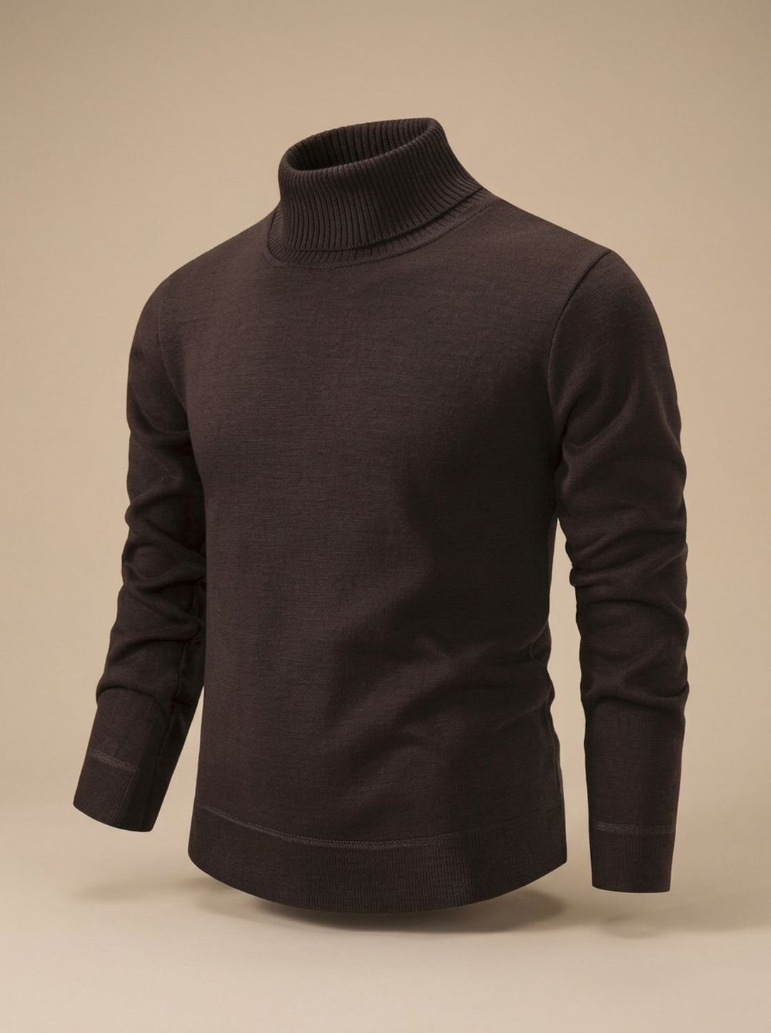 Herren Slim-Fit Feinstrick-Rollkragenpullover mit gerippten Bündchen