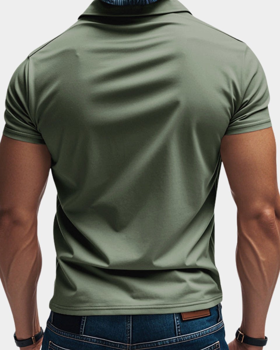 Herren Slim-Fit Kurzarm Poloshirt mit Knopfleiste