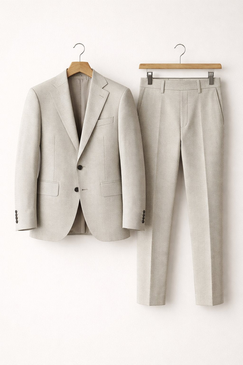 Herren Slim-Fit Nylon Two-Piece Set Business Anzug - Light Grey