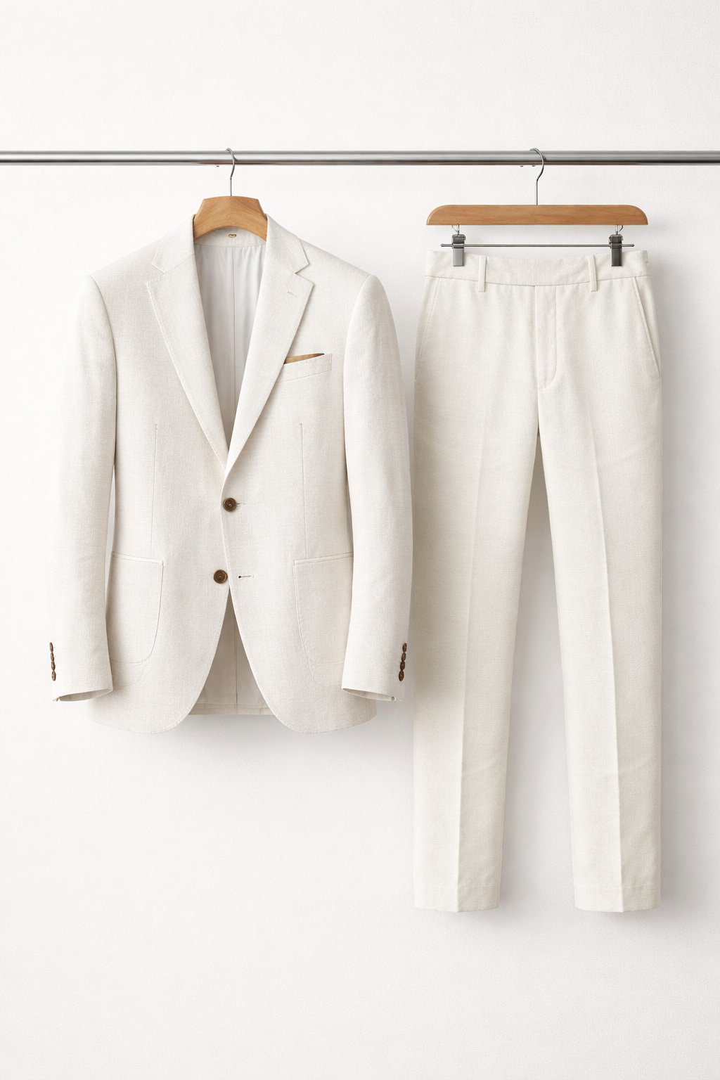Herren Slim-Fit Nylon Two-Piece Set Business Anzug - White