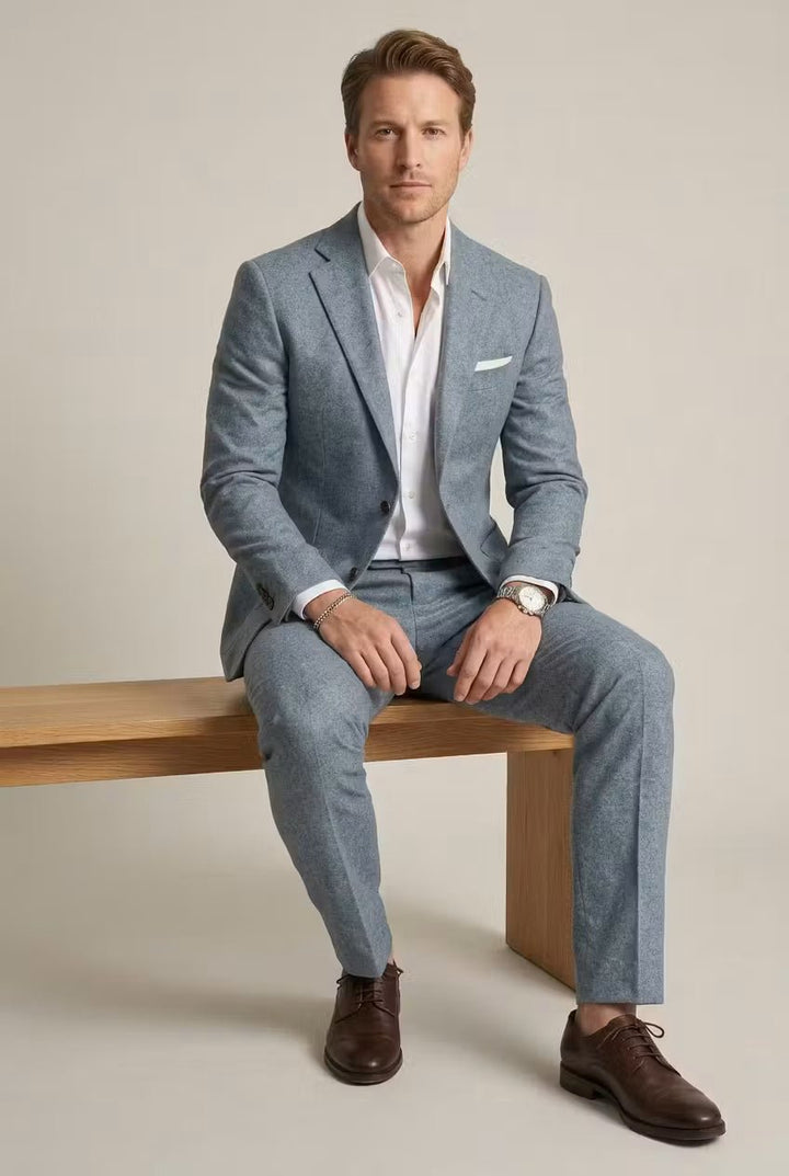 Herren Slim-Fit Nylon Two-Piece Set Business Anzug