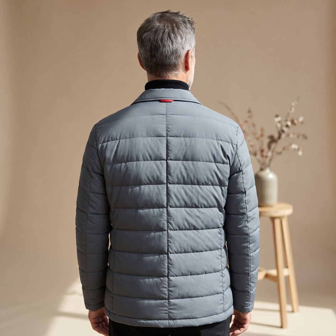 Herren Slim-Fit Steppjacke im Blazer-Stil mit Daunenfüllung