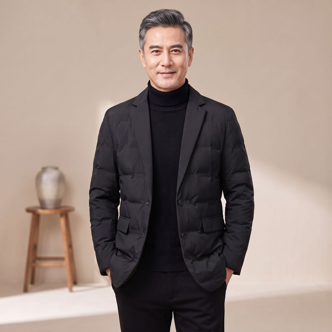 Herren Slim-Fit Steppjacke im Blazer-Stil mit Daunenfüllung