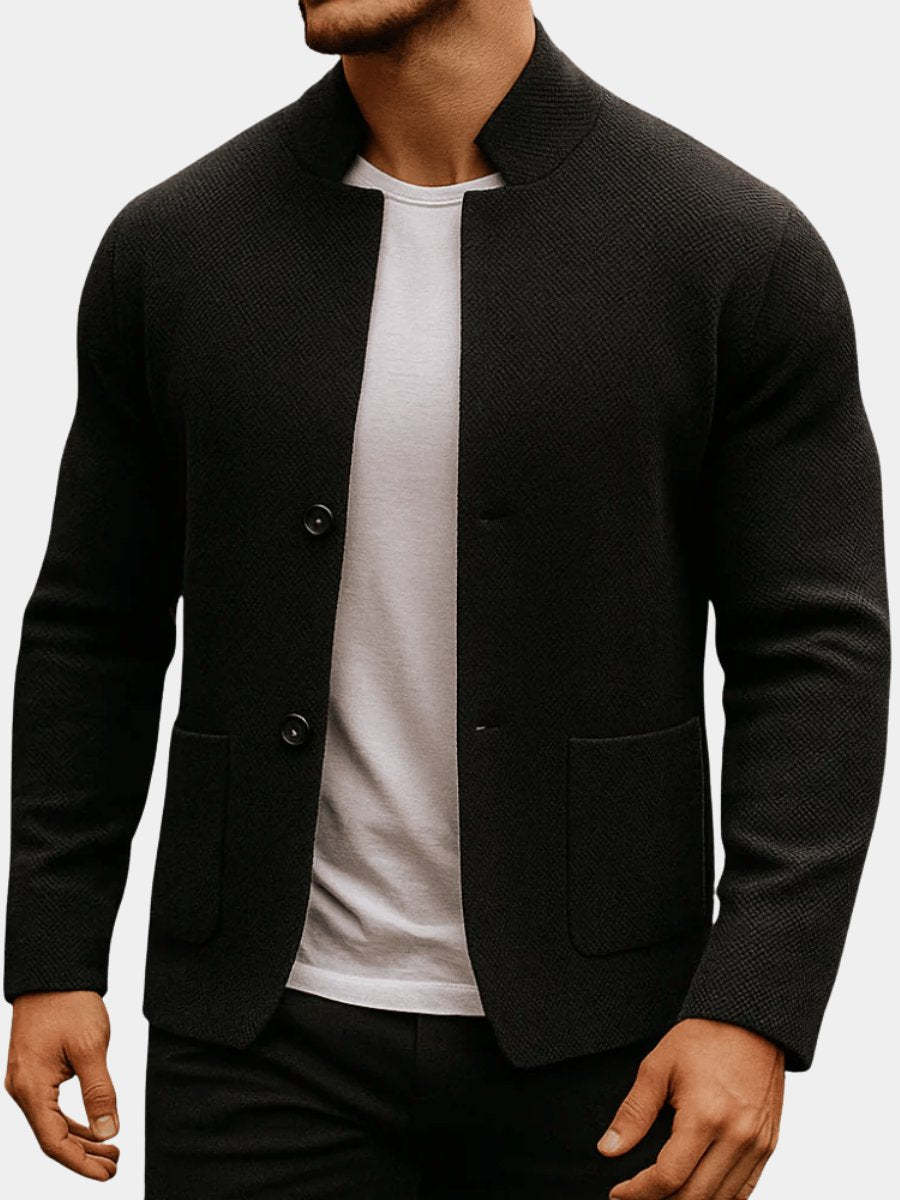 Herren Stehkragen Gesteppte Jacke mit Zweiknopfverschluss