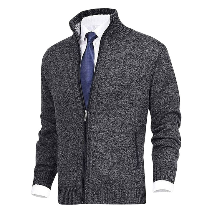 Herren Stehkragen Reißverschluss Strick-Cardigan