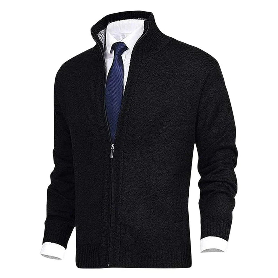 Herren Stehkragen Reißverschluss Strick-Cardigan