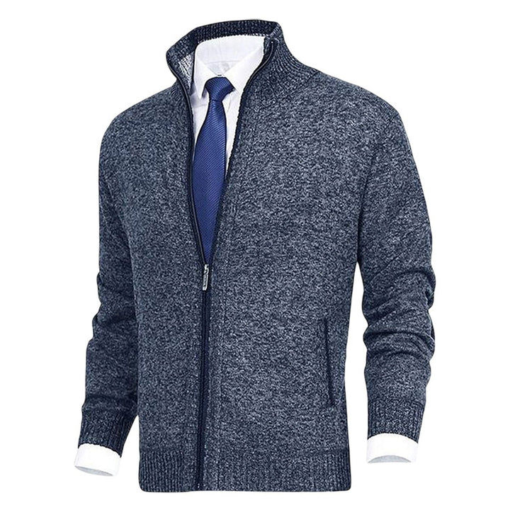 Herren Stehkragen Reißverschluss Strick-Cardigan