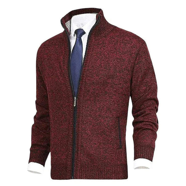 Herren Stehkragen Reißverschluss Strick-Cardigan