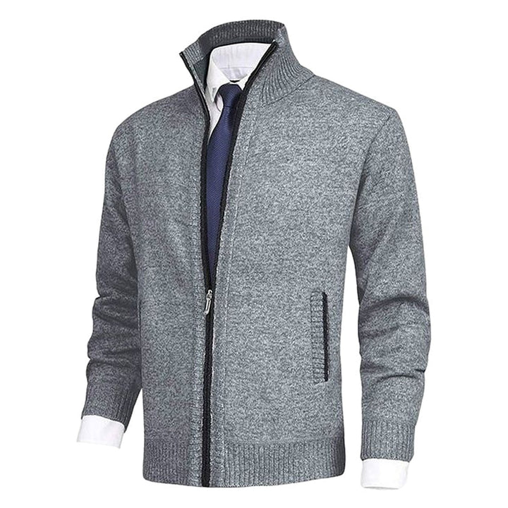 Herren Stehkragen Reißverschluss Strick-Cardigan