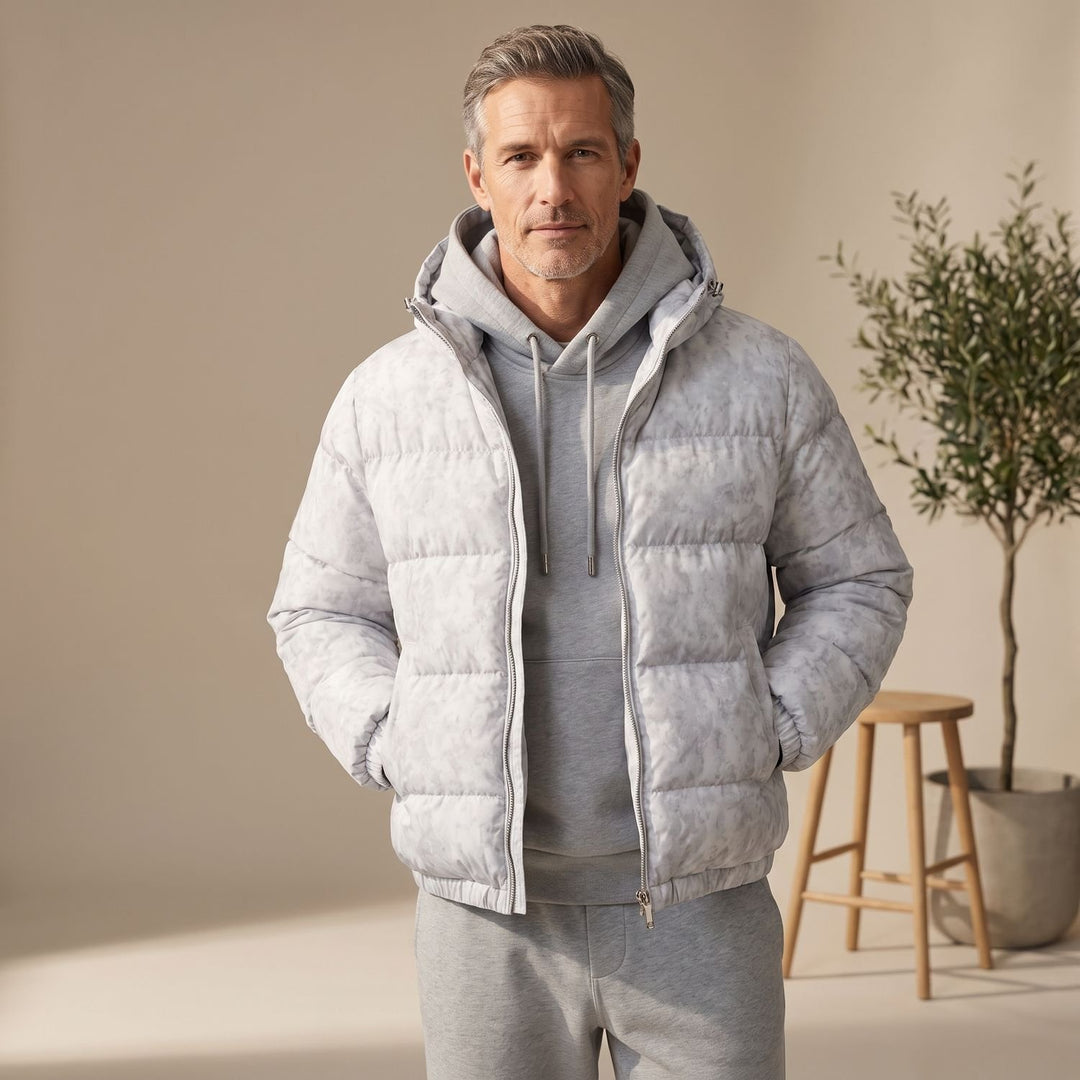 Herren Steppjacke Gefütterte Kapuzenjacke Regular Fit