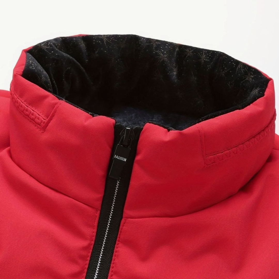 Herren Steppjacke Gefütterte Winterjacke mit Stehkragen Reißverschluss
