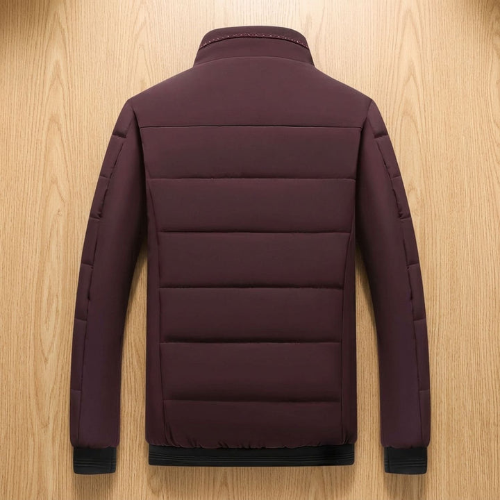 Herren Steppjacke Gefütterte Winterjacke mit Stehkragen Reißverschluss