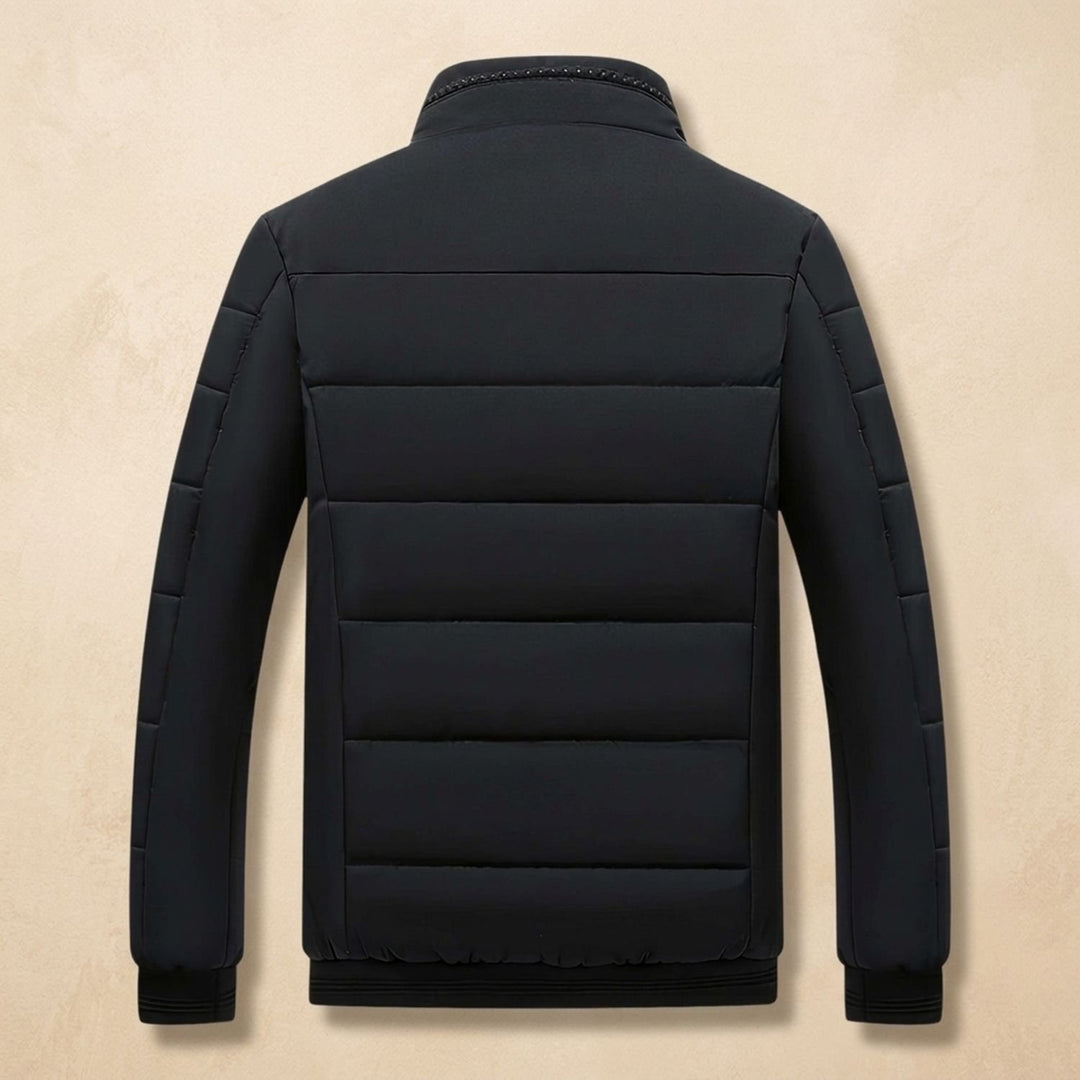 Herren Steppjacke Gefütterte Winterjacke mit Stehkragen Reißverschluss