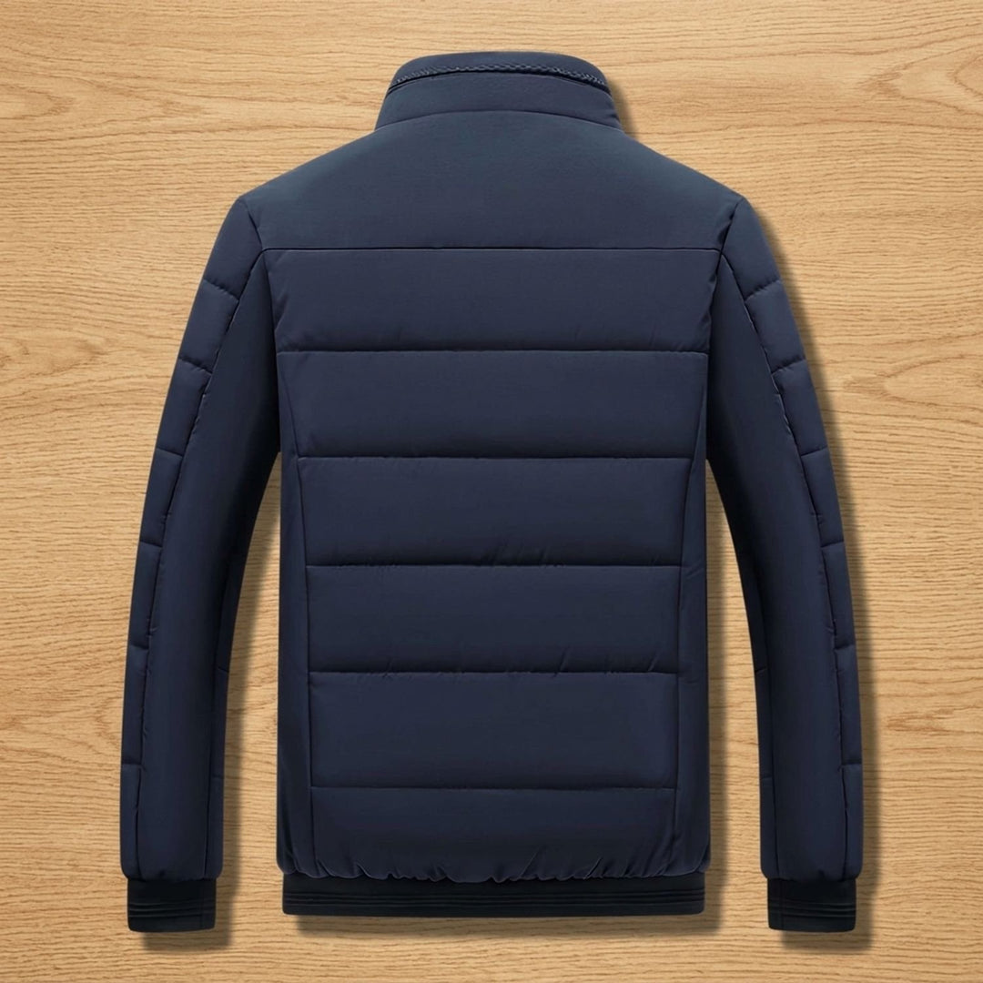 Herren Steppjacke Gefütterte Winterjacke mit Stehkragen Reißverschluss