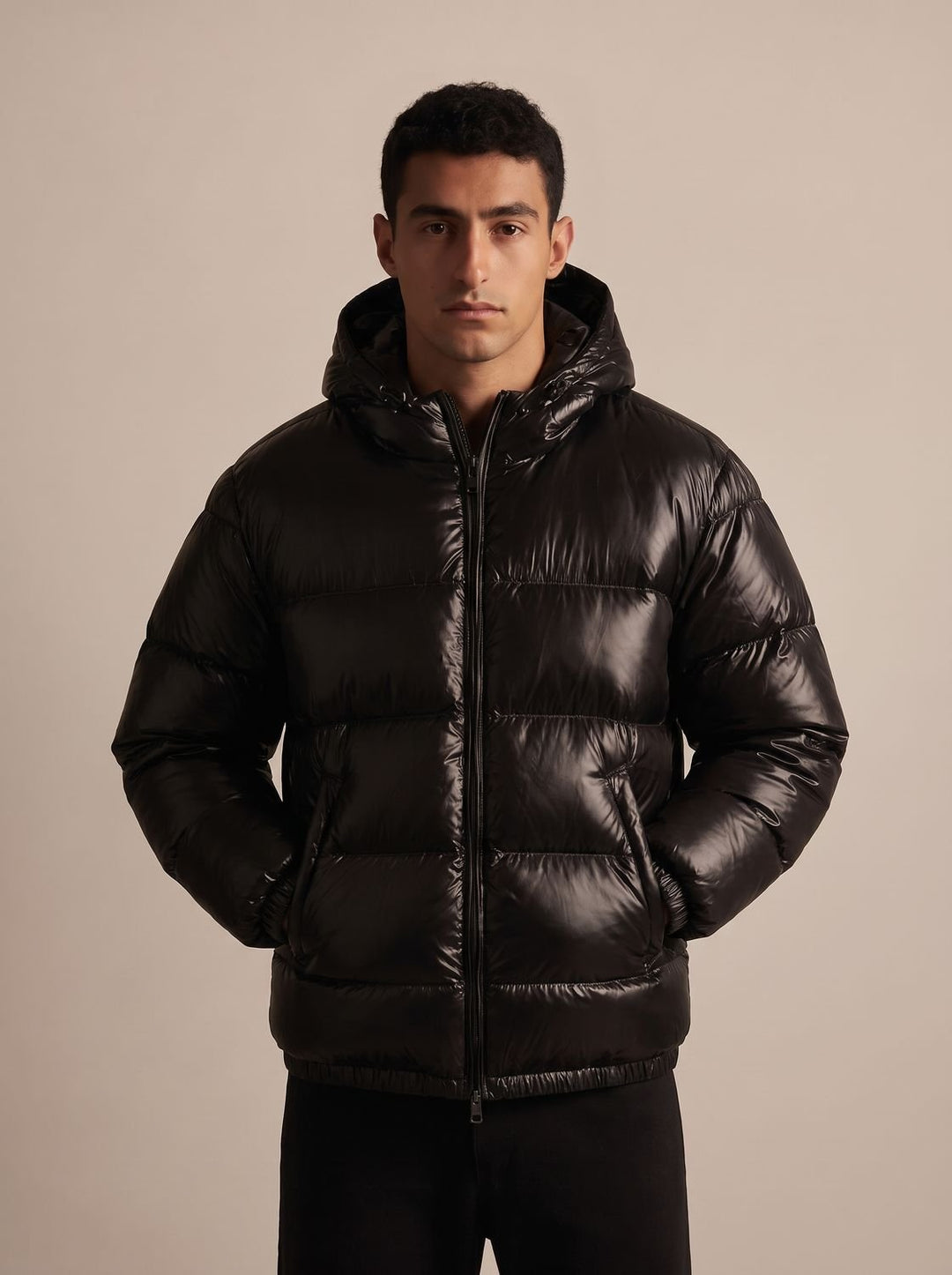 Herren Steppjacke mit Kapuze Wasserabweisende Daunenjacke