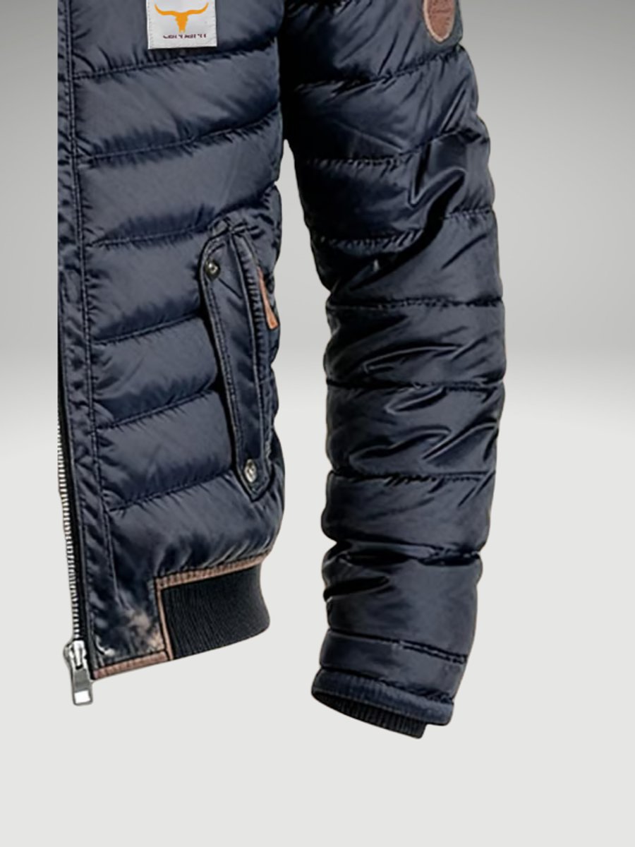 Herren Steppjacke mit Reißverschluss gefütterte Winterjacke